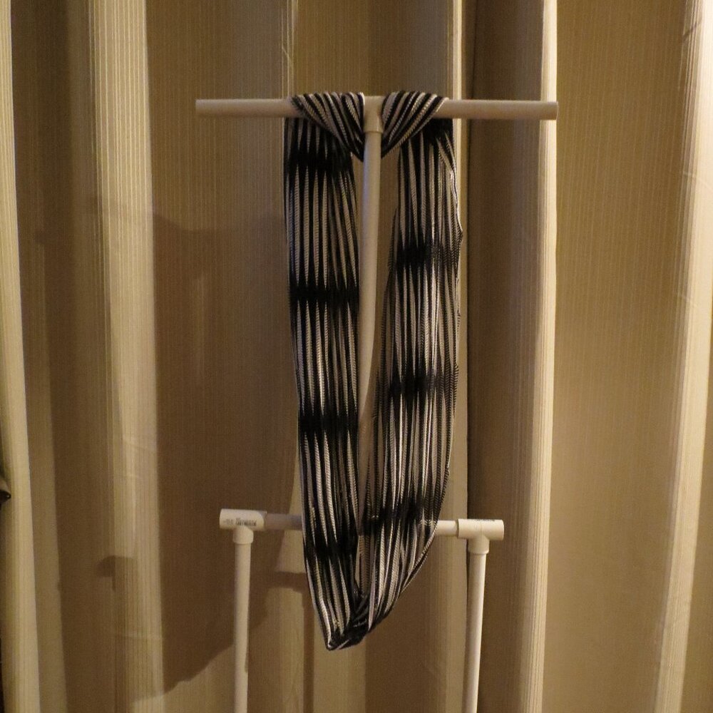 George Black and White Patterned Infinity Scarf